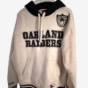 NFL Oakland Raiders Gray Crewneck Hoodie with Black Hood
